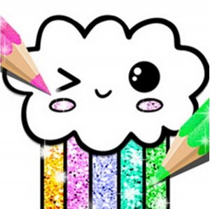 Kawaii Coloring Book Glitter Online Game